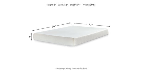 Shawburn Full Platform Bed with Mattress in Whitewash from Ashley - Luna Furniture