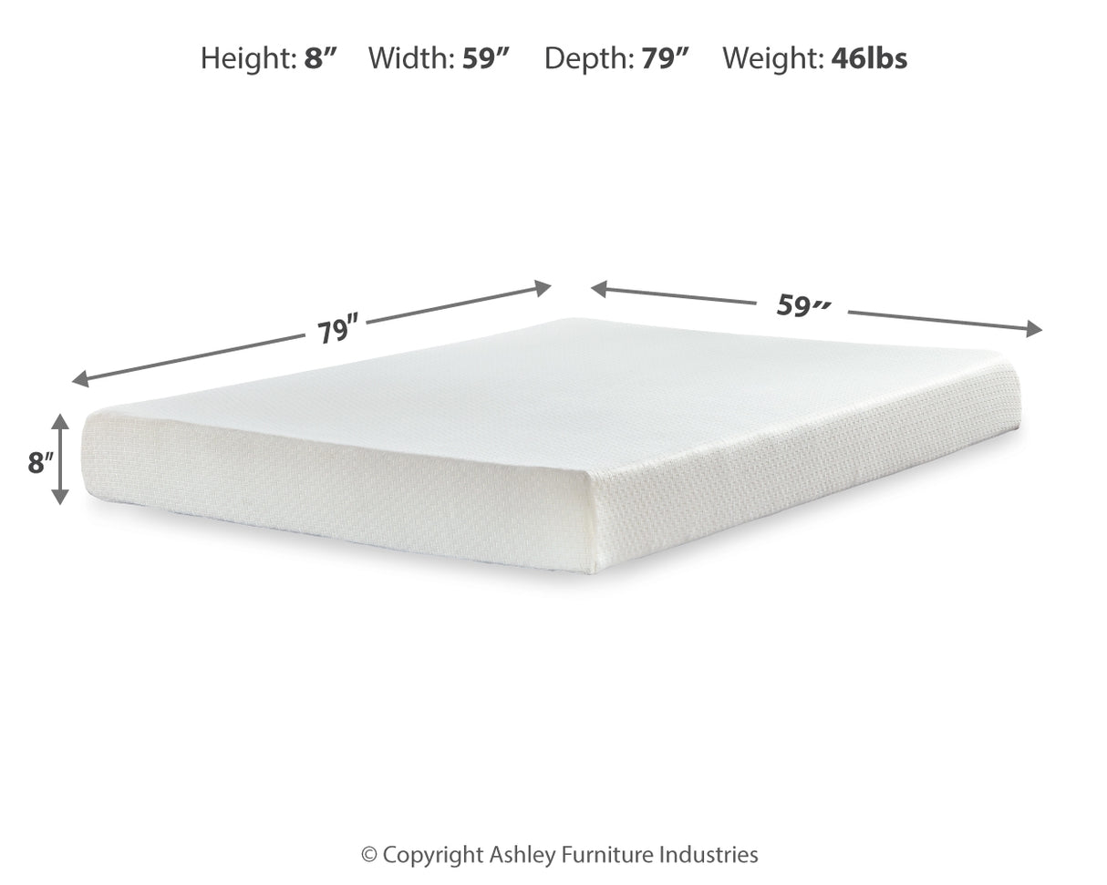 Chime 8 Inch Memory Foam White Queen Mattress in a Box from Ashley - Luna Furniture