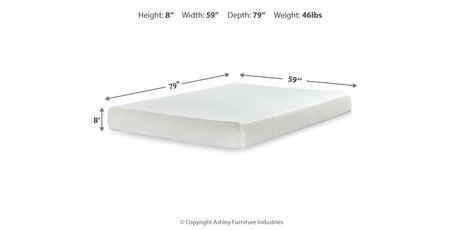 Shawburn Queen Platform Bed with Mattress in Whitewash from Ashley - Luna Furniture