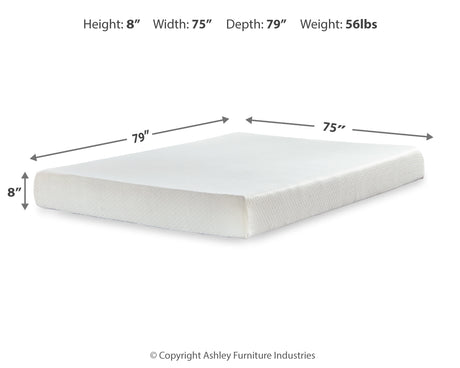Chime 8 Inch Memory Foam White King Mattress in a Box from Ashley - Luna Furniture