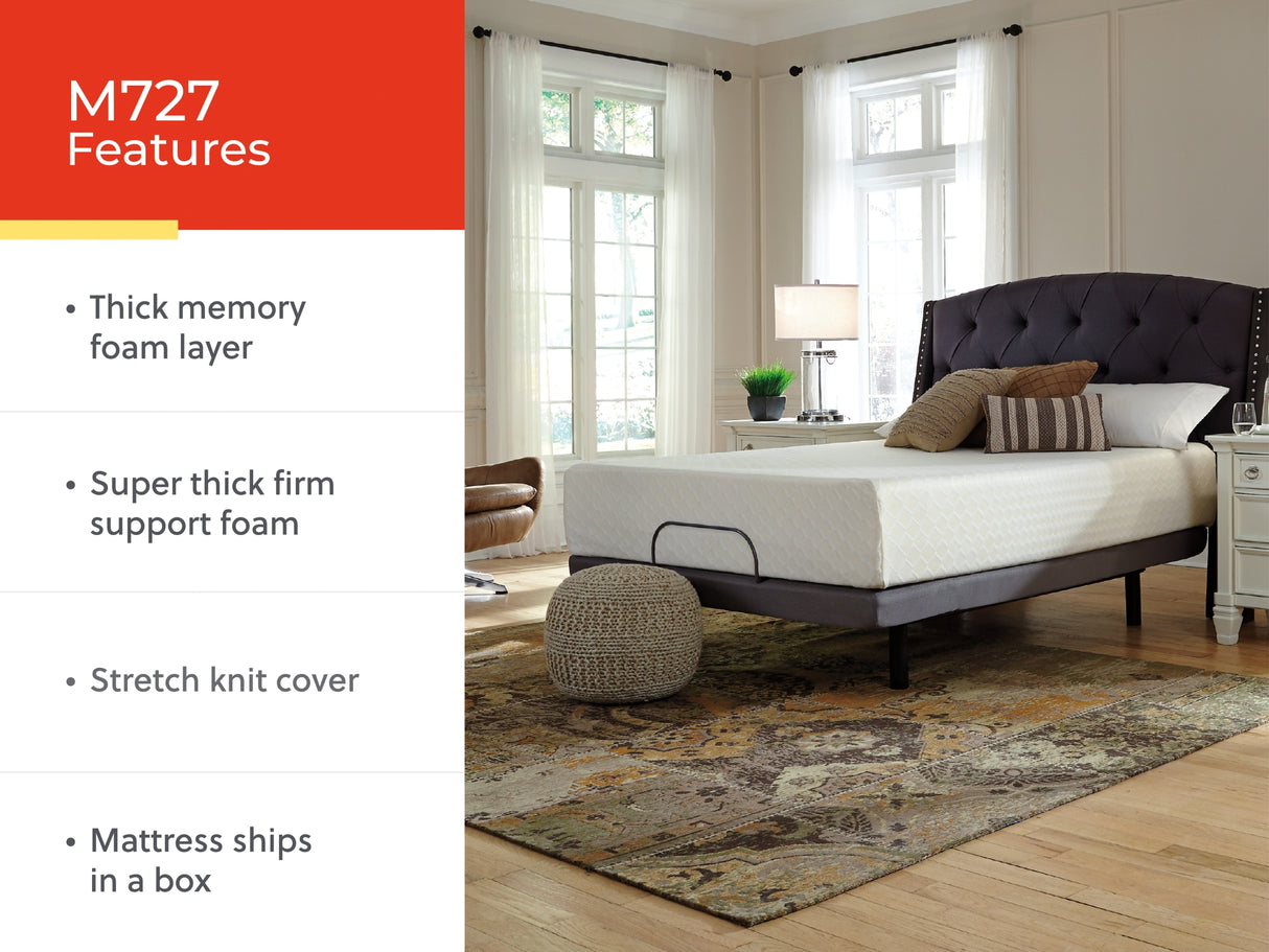 Chime 12 Inch Memory Foam White King Mattress in a Box from Ashley - Luna Furniture