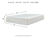 Chime 12 Inch Memory Foam White Twin Mattress in a Box from Ashley - Luna Furniture