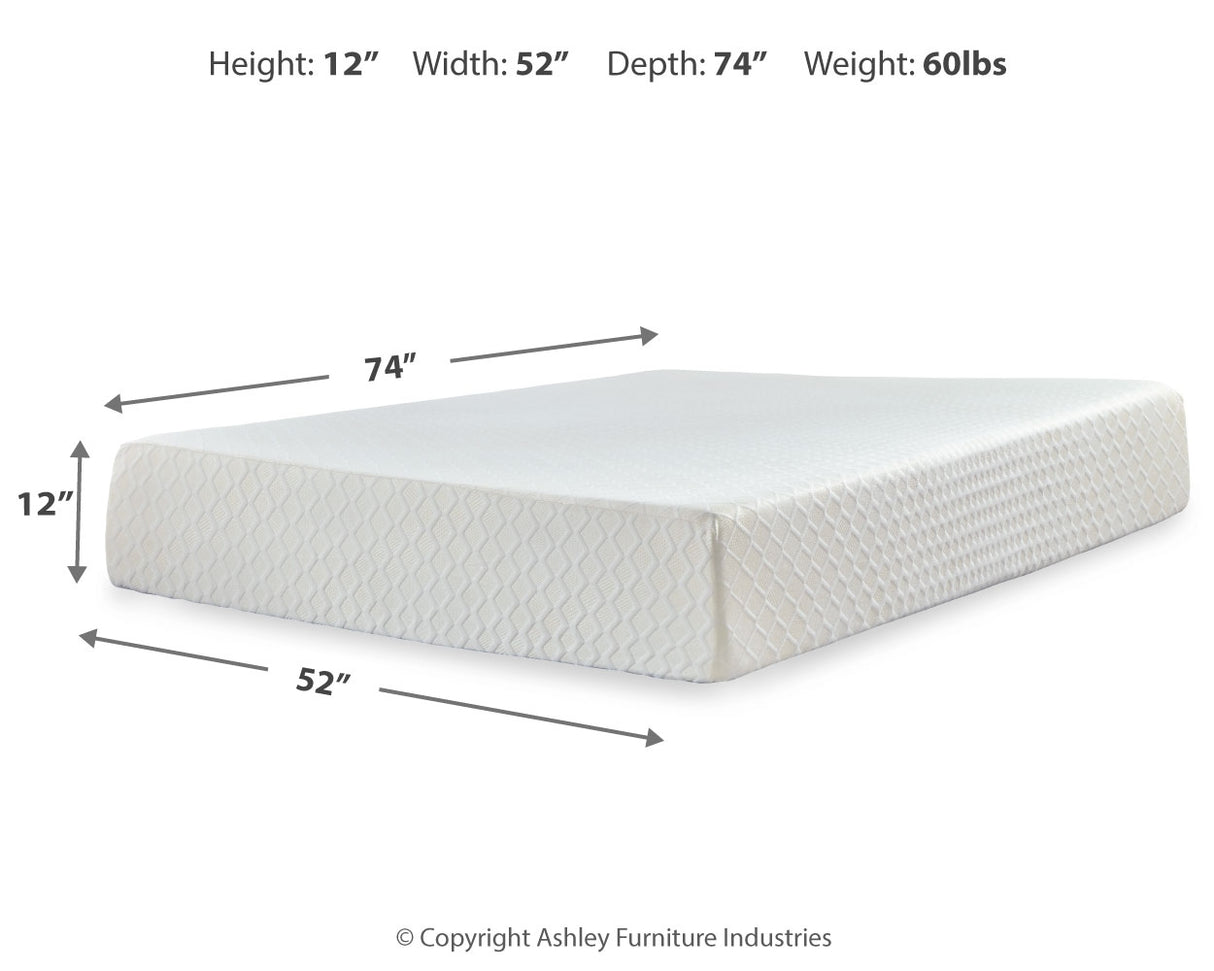 Shawburn Full Platform Bed with Mattress in Whitewash from Ashley Furniture - Luna Furniture