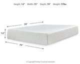 Chime 12 Inch Memory Foam White California King Mattress in a Box from Ashley - Luna Furniture