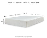 Chime 12 Inch Memory Foam White California King Mattress in a Box from Ashley - Luna Furniture