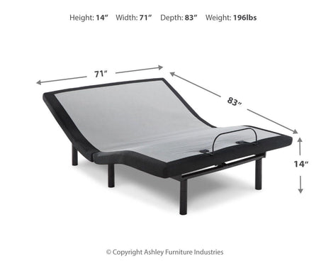 Chime 10 Inch Hybrid Mattress with Adjustable Base in White from Ashley Furniture - Luna Furniture