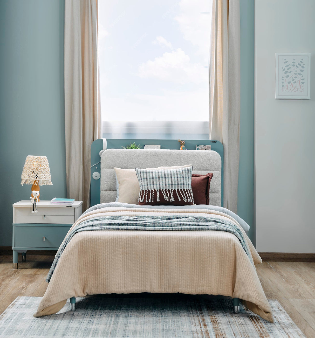 Marin Twin Bed With Headboard from Furnia - Luna Furniture