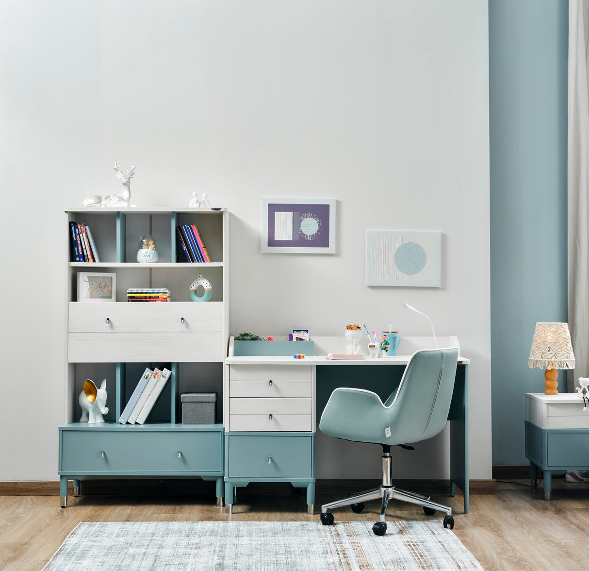 Marin Kids Room Set (Twin Bed & Study Desk & Nightstand) from Furnia - Luna Furniture