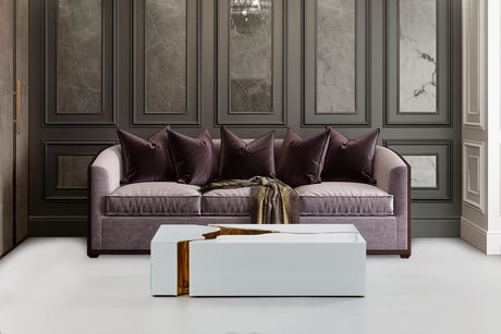 Dream Glass White/Gold 3-Piece Coffee Table from Nova Furniture - Luna Furniture