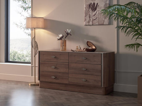 Mirante Walnut 6-Drawer Dresser from Bellona - Luna Furniture