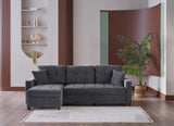 Mocca Selma Gray Reversible Storage Sleeper Sofa Chaise from Bellona - Luna Furniture