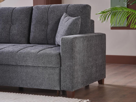 Mocca Selma Gray Reversible Storage Sleeper Sofa Chaise from Bellona - Luna Furniture