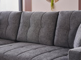 Mocca Selma Gray Reversible Storage Sleeper Sofa Chaise from Bellona - Luna Furniture