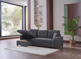 Mocca Selma Gray Reversible Storage Sleeper Sofa Chaise from Bellona - Luna Furniture