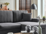 Mocca Zigana Gray Reversible Storage Sleeper Sofa Chaise from Bellona - Luna Furniture