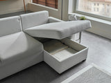 Mocca Zigana Cream Reversible Storage Sleeper Sofa Chaise from Bellona - Luna Furniture