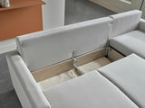 Mocca Zigana Cream Reversible Storage Sleeper Sofa Chaise from Bellona - Luna Furniture