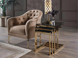Montego Carlino Marble/Gold Nesting Table from Bellona - Luna Furniture