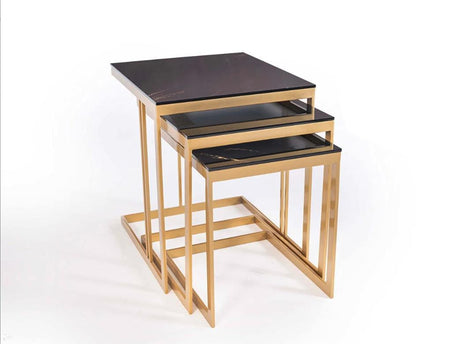 Montego Carlino Marble/Gold Nesting Table from Bellona - Luna Furniture