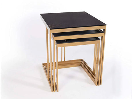 Montego Carlino Marble/Gold Nesting Table from Bellona - Luna Furniture