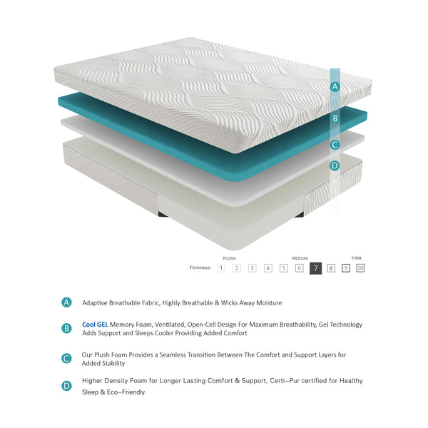 Altair White 10-Inch Twin XL Gel Memory Foam Mattress