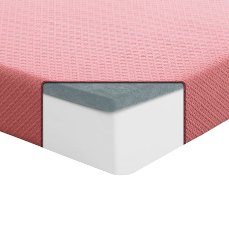 MT-PG07PKF 7" Pink Full Gel-Infused Memory Foam Mattress and Pillow Set from Homelegance - Luna Furniture