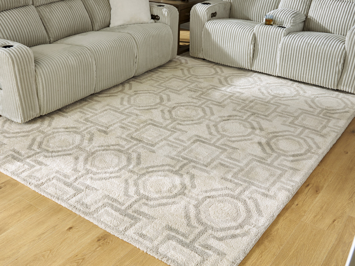 Maconville Ivory/Gray Large Rug from Ashley Furniture - Luna Furniture