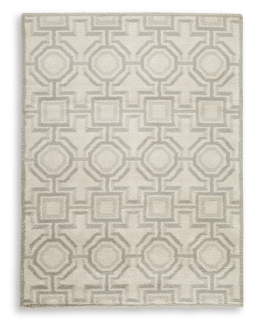 Maconville Ivory/Gray Medium Rug from Ashley Furniture - Luna Furniture