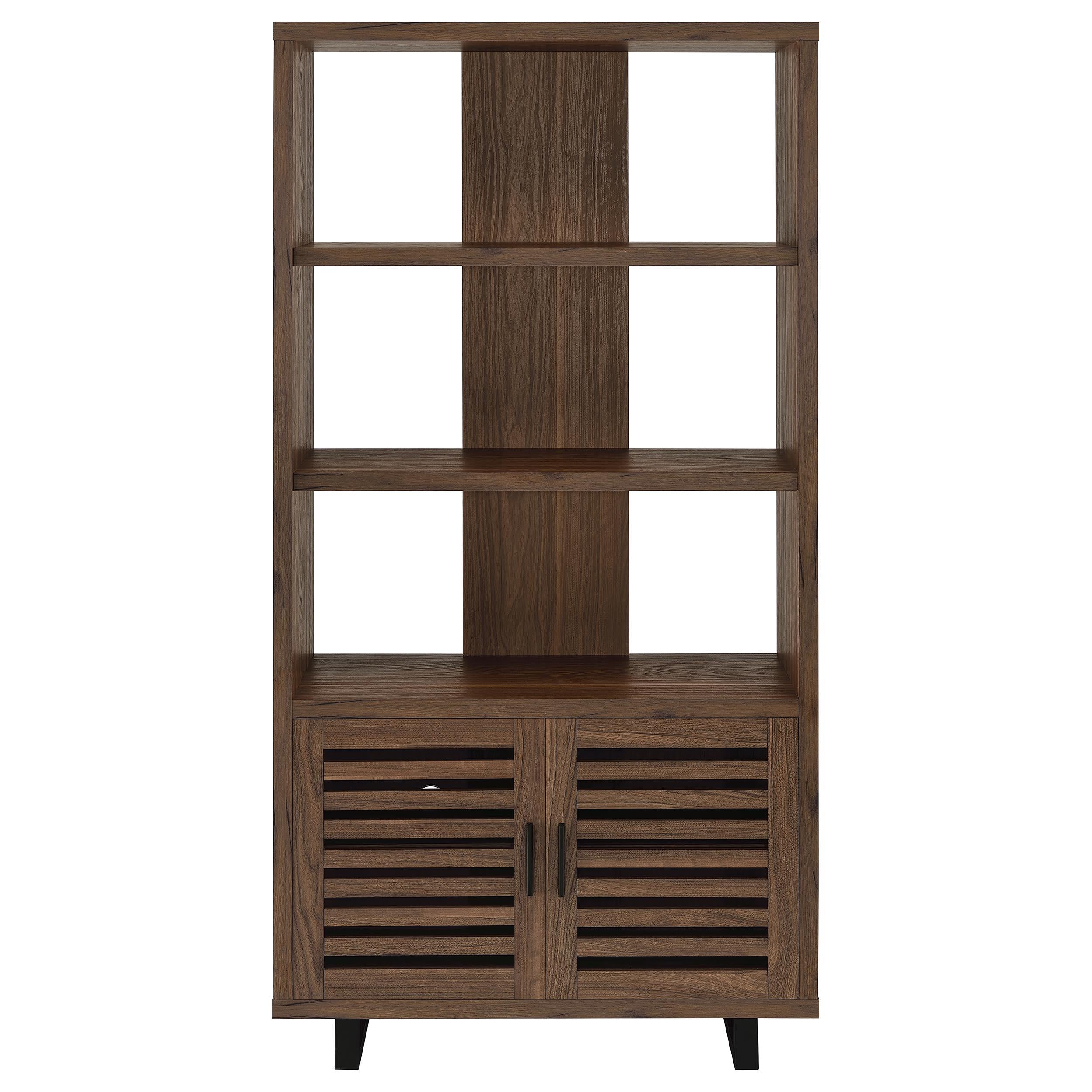 Coaster Maddox Walnut 71-inch 3-Shelf Cabinet Bookcase – Luna