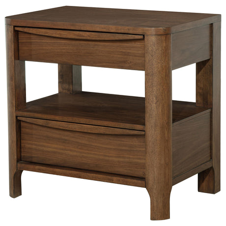 Maderia Walnut 2-Drawer Nightstand from Coaster - Luna Furniture