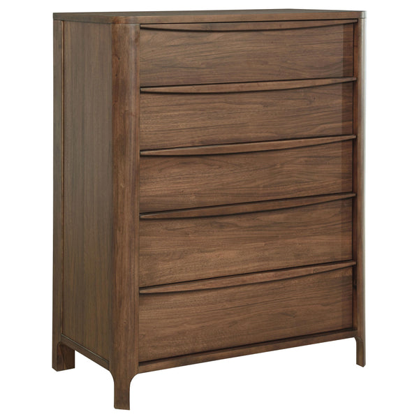 Maderia Walnut 5-Drawer Chest