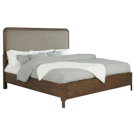 Maderia Walnut 57-inch Upholstered Queen Panel Bed from Coaster - Luna Furniture