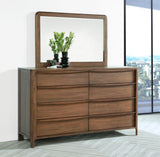 Maderia Walnut 8-Drawer Dresser and Mirror from Coaster - Luna Furniture