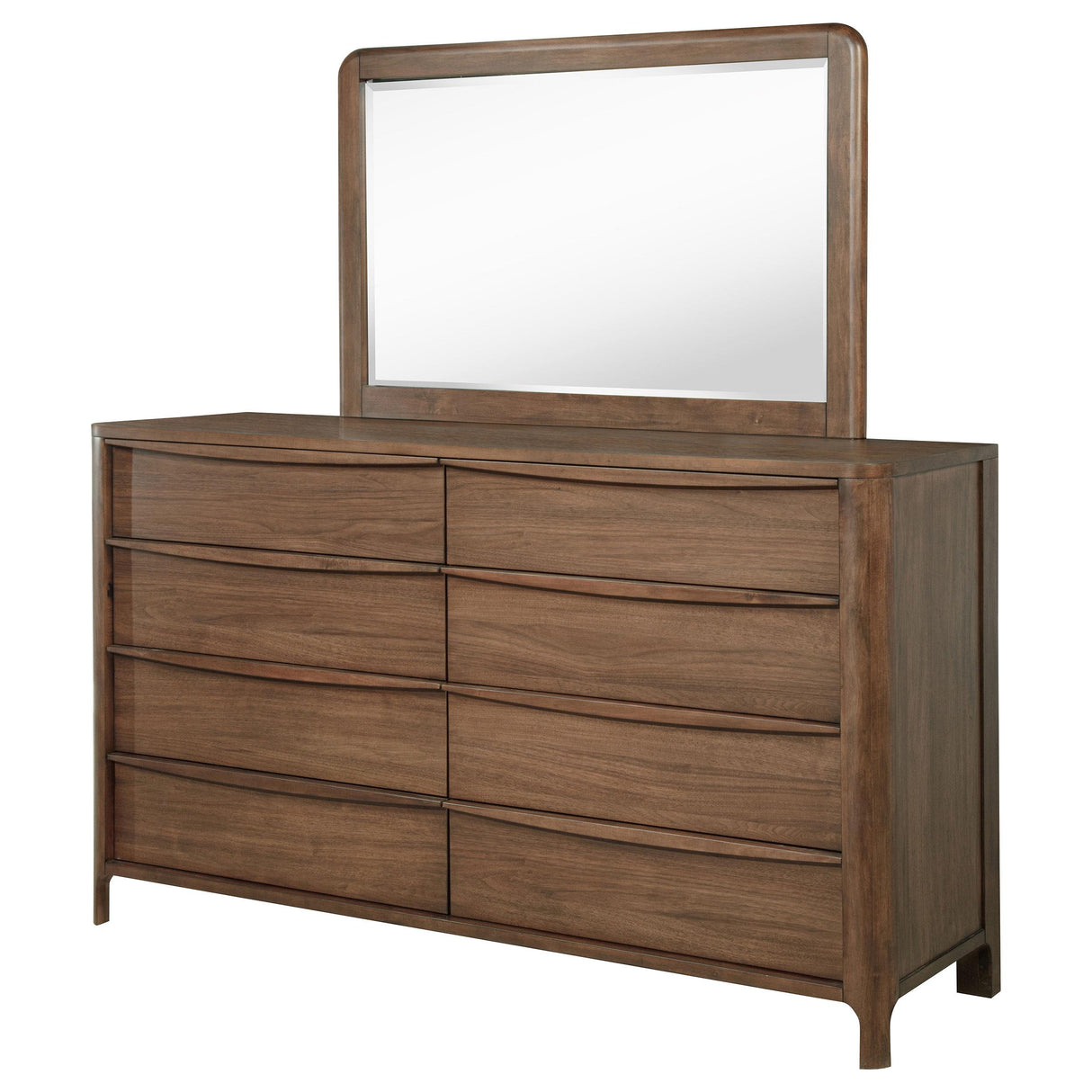Maderia Walnut 8-Drawer Dresser and Mirror from Coaster - Luna Furniture