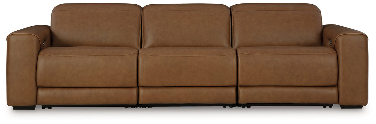 Magic Man Caramel 3-Piece Power Reclining Sectional Sofa from Ashley - Luna Furniture