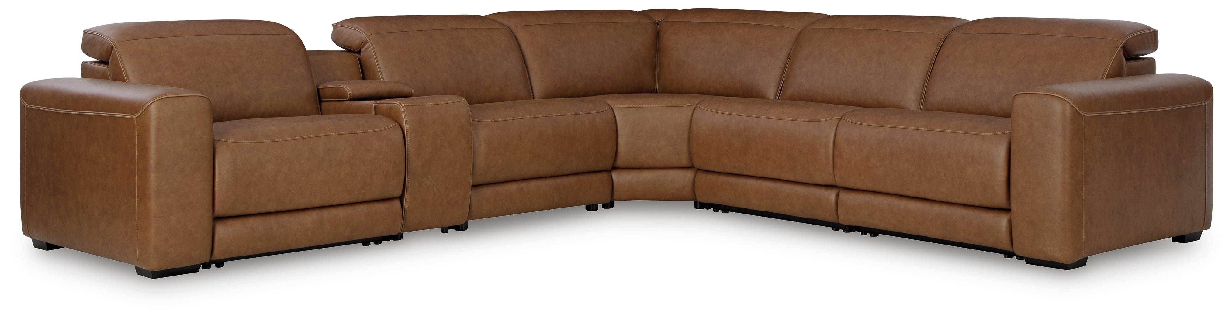 Ashley Magic Man Caramel 6-Piece Power Reclining Sectional with