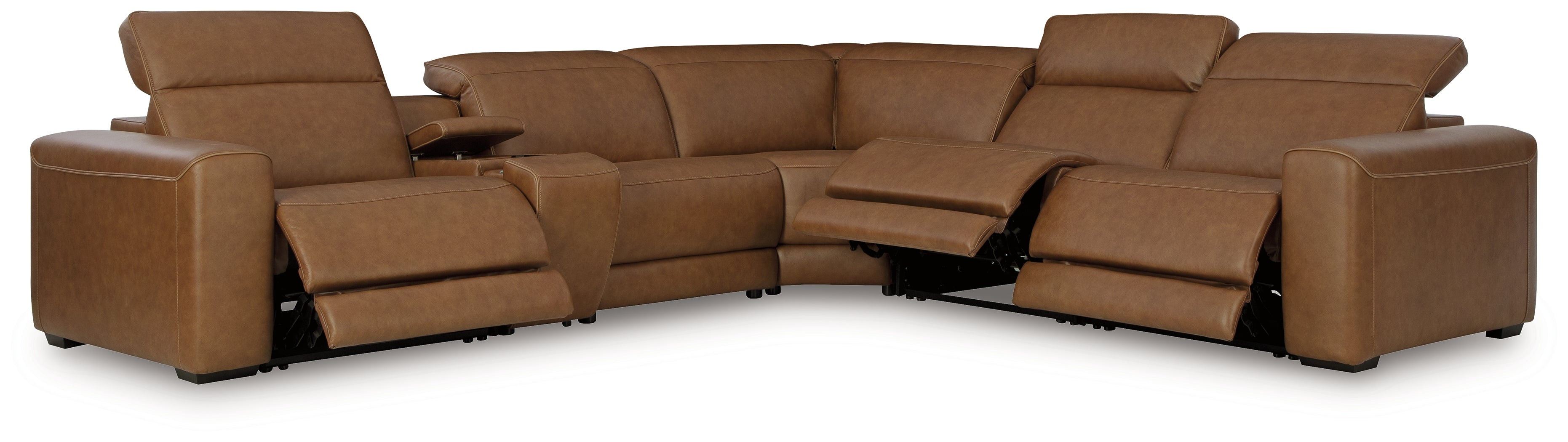 Ashley Magic Man Caramel 6-Piece Power Reclining Sectional with