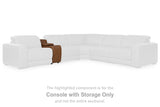 Magic Man Caramel Console with Storage from Ashley Furniture - Luna Furniture