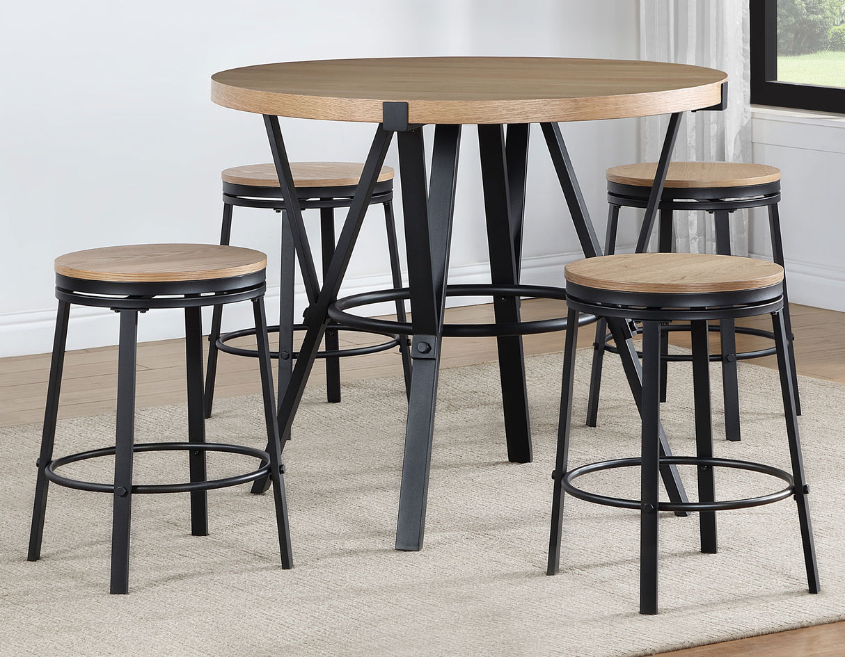 Magnolia Black/Light Sand Round Counter Height Dining Set from Steve Silver - Luna Furniture