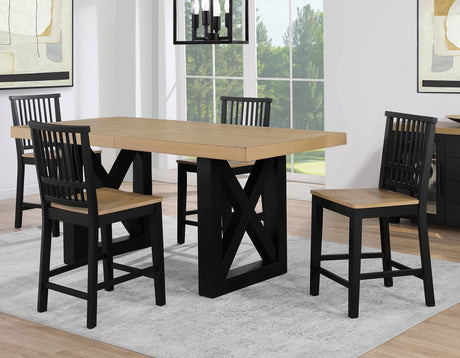 Magnolia 5-Piece 80-96-inch Black Counter Table Dining Set from Steve Silver - Luna Furniture