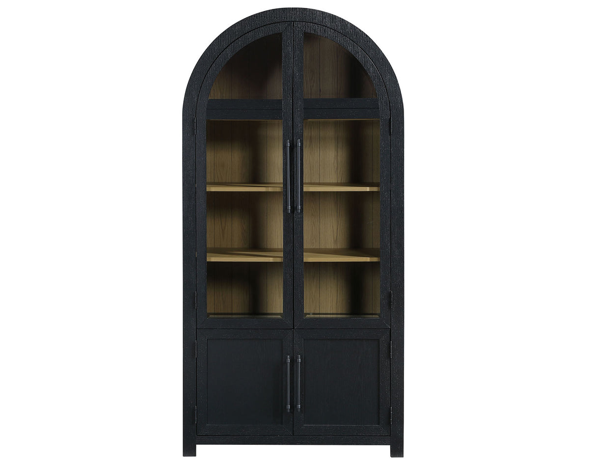 Magnolia Black Curio with Weathered Sand Interior from Steve Silver - Luna Furniture