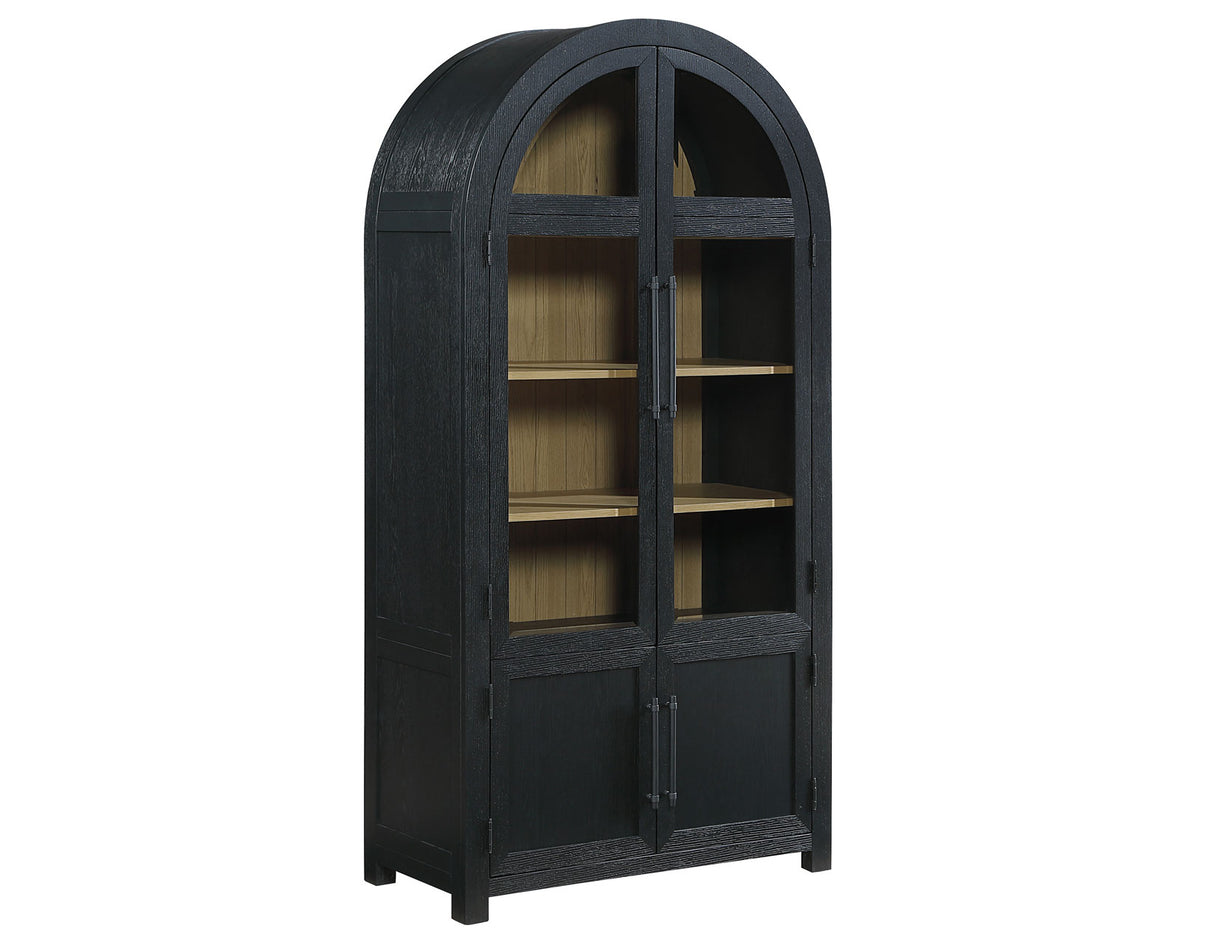 Magnolia Black Curio with Weathered Sand Interior from Steve Silver - Luna Furniture