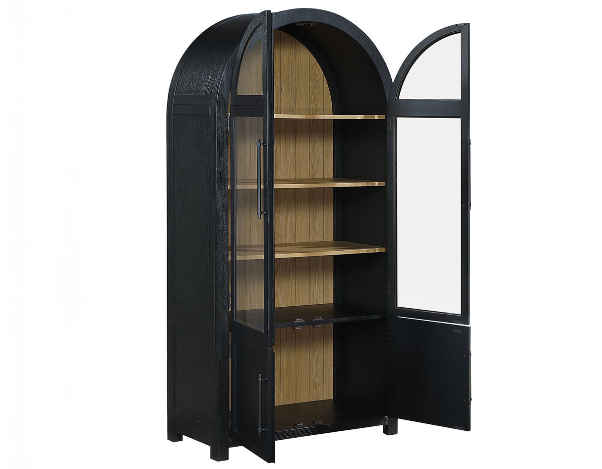 Magnolia Black Curio with Weathered Sand Interior from Steve Silver - Luna Furniture