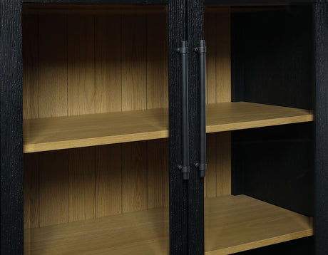 Magnolia Black Curio with Weathered Sand Interior from Steve Silver - Luna Furniture