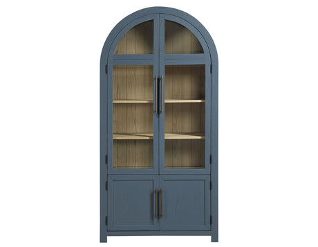 Magnolia Dusty Blue Curio with Weathered Sand Interior from Steve Silver - Luna Furniture