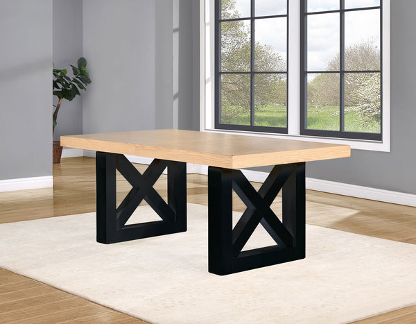 Magnolia Oak/Black Extendable Dining Table