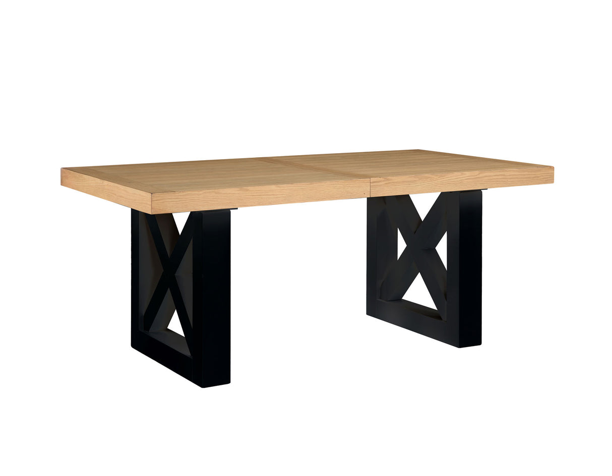 Magnolia Oak/Black Extendable Dining Table from Steve Silver - Luna Furniture