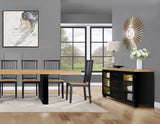 Magnolia Oak/Black Extendable Dining Table from Steve Silver - Luna Furniture