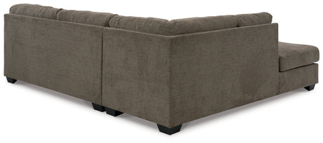 Mahoney Chocolate 2-Piece Sectional with Ottoman from Ashley - Luna Furniture