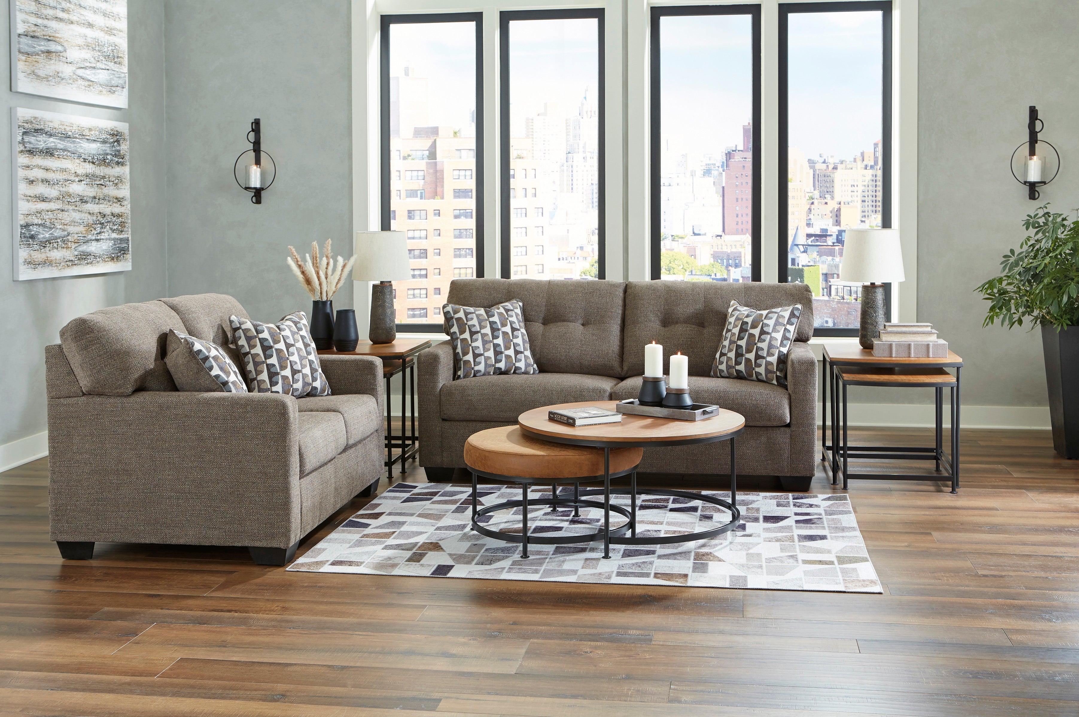 Ashley Mahoney Chocolate Living Room Set – Luna Furniture